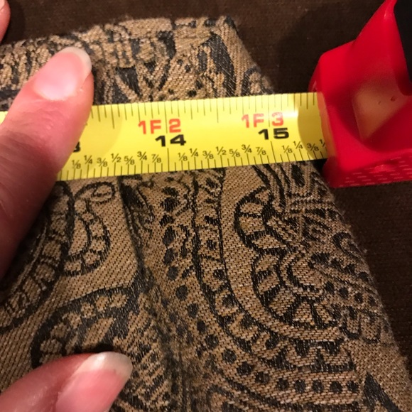 Talbots Maxi Rap Skirt  Tan & Black Brocade Designs Print Vintage SZ 10 - Picture 10 of 10